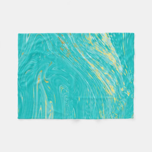 Elegante luxe Modern Marmer Gold Blue Design Fleece Deken (Voorkant (Horizontaal))