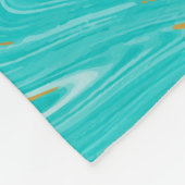 Elegante luxe Modern Marmer Gold Blue Design Fleece Deken (Hoek)