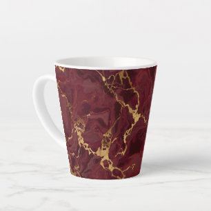 Elegante luxe moderne burgundy goud marmer latte mok