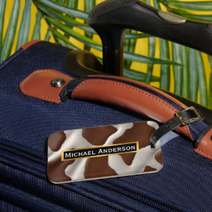 Elegante luxe namaak koeienleer trendy collectie bagagelabel