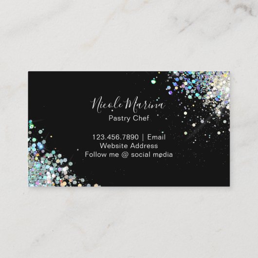 Elegante luxe regenboog cupcake bakkerij banketbak visitekaartje (Achterkant)