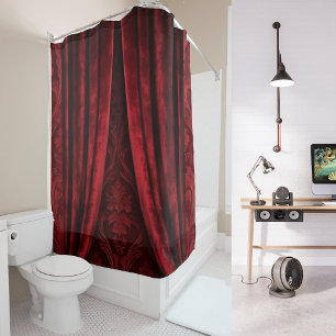 Elegante Luxe Rode Fluwelen Trouwjurk Maroon Douchegordijn