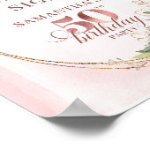 Elegante luxe roze gouden 50e verjaardag tafelmode poster (Hoek)