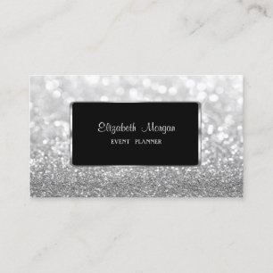 Elegante Luxe Stijlvol, Modern, Zilver GlitterBoke Visitekaartje