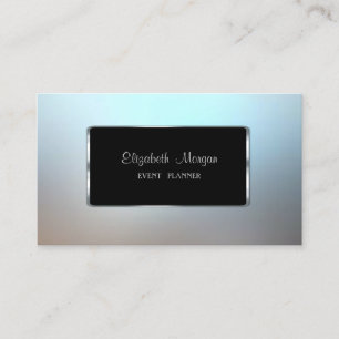 Elegante luxe stijlvol, modern, zwart frame, blauw visitekaartje