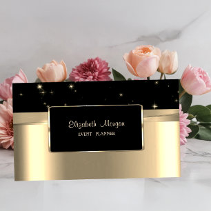 Elegante luxe stijlvolle, namaak goud, zwart frame visitekaartje