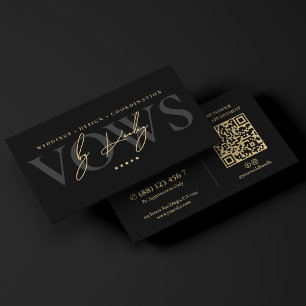 Elegante luxe trouwplanner Zwarte handtekening Visitekaartje