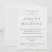 ELEGANTE LUXE TYPOGRAFIE Zwart & Wit Bruiloft Kaart (Voorkant / Achterkant)