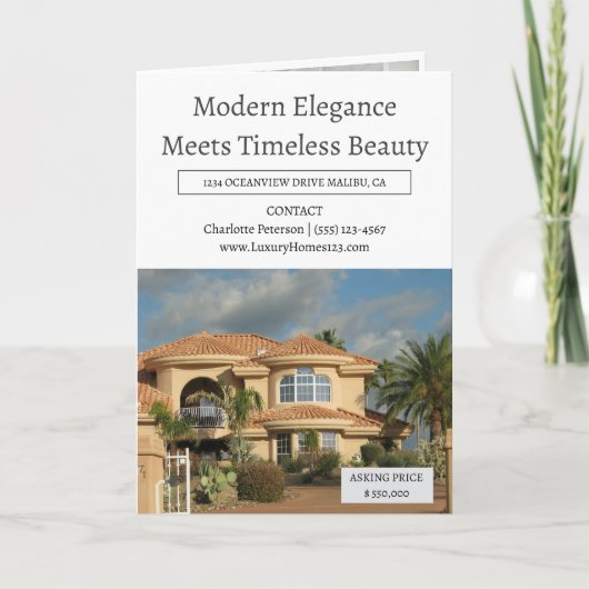 Elegante luxe vastgoed notering brochure programma (Voorkant)