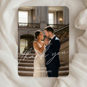 Elegante luxe volledige foto trouwkaart bedankt kaart