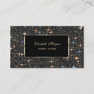 Elegante luxe zwarte glinster glitter bokeh visitekaartje