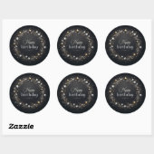 Elegante luxe zwarte sticker. ronde sticker (Vel)