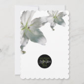 Élégante Lys blancs Invitations de mariage (Dos)