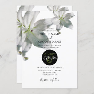 Élégante Lys blancs Invitations de mariage