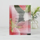 Élégante Lys Orientaux Invitations de mariage (Debout devant)