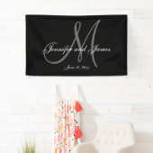 Elegante M Monogram Trouwbanner Spandoek (Insitu)