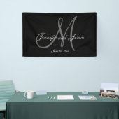 Elegante M Monogram Trouwbanner Spandoek (Beurs)