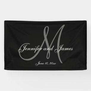 Elegante M Monogram Trouwbanner Spandoek