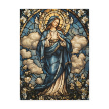 Elegante Maagd Maria Glas in lood Art