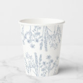 Elegante Maagdenpalm Blauwe Wilde Bloemen Bruidsdo Papieren Bekers (Achterkant)