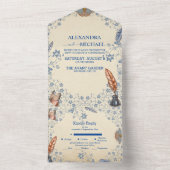 Elegante Maagdenpalm Bloemige Bruiloft All In One Uitnodiging (Binnen)