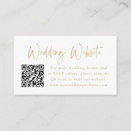 Elegante maan en sterren gouden bruiloft website informatiekaartje (Voorkant)