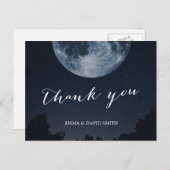 Elegante Maan & Sterren bruiloft Dank u Briefkaart (Voorkant / Achterkant)