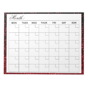 Elegante maandelijkse agenda planner notitieblok