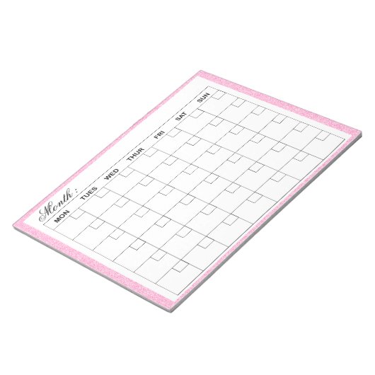 Elegante maandelijkse agenda planner notitieblok (Schuin)