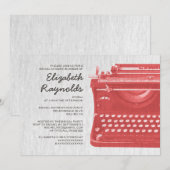 Élégante machine à écrire : clés des invitations à (Devant / Derrière)