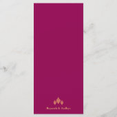 Elegante magenta gouden mandala indiaanse bruiloft menu (Achterkant)