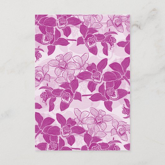 Elégante Magenta Orchidées Cartes d'information Ma (Dos)