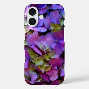 Elegante Magenta Paarse gele Hortensia bloemen iPhone 16 Hoesje