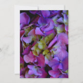 Elegante Magenta Paarse Hydrangea bloemenbruiloft Kaart (Achterkant)