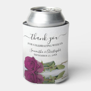Elegante Magenta Plum Roos bruiloft Dank u Blikjeskoeler
