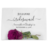 Elegante Magenta Pruim Roos Posh Bruidsmeisje Trou Groot Cadeauzakje (Voorkant)