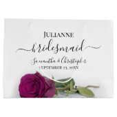Elegante Magenta Pruim Roos Posh Bruidsmeisje Trou Groot Cadeauzakje (Achterkant)
