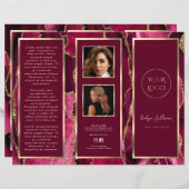 Elegante Magenta Red Gold Agaat Brochure (Voorkant / Achterkant)