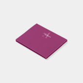 Elegante Magenta Rood, Roze & Wit Naam & Monogram Post-it® Notes (Schuin)