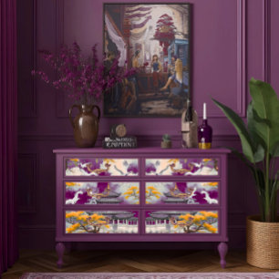 Elegante Magenta Serenity Decoupage Craft Tissuepapier