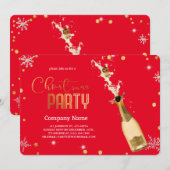 Elegante magische kerst luxe champagne kaart (Voorkant / Achterkant)