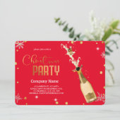 Elegante magische kerst luxe champagne kaart (Staand voorkant)