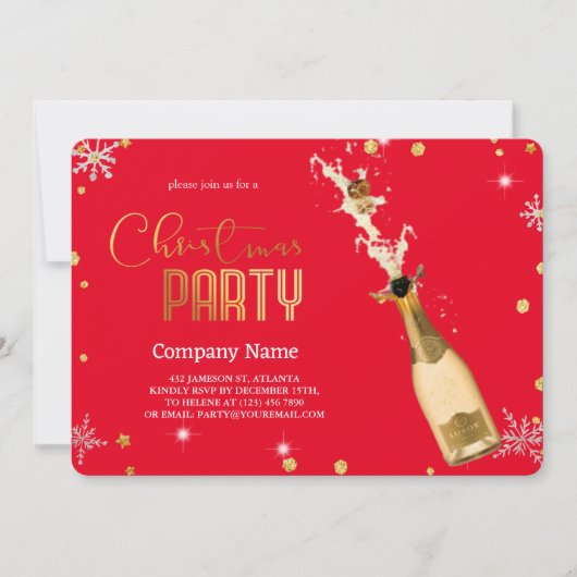 Elegante magische kerst luxe champagne kaart (Voorkant)