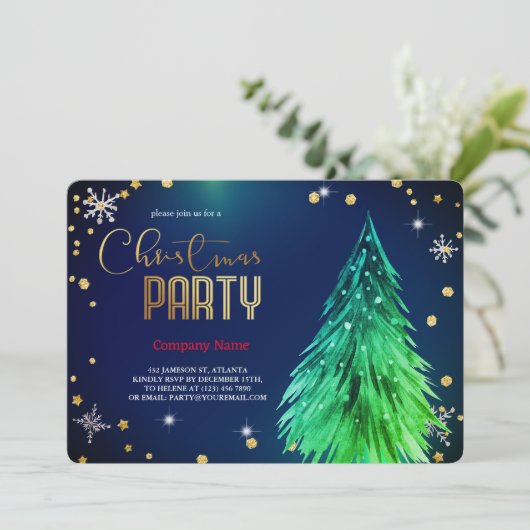 Elegante magische kerstdennen feestelijk kaart (Staand voorkant)