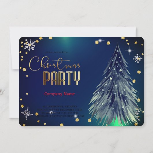 Elegante magische kerstdennen feestelijk kaart (Voorkant)