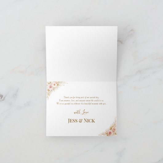 Elegante Magische Whimsical Huwelijks Dankkaart Bedankkaart (Binnen)