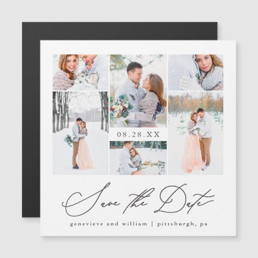 Elegante magnetische foto bruiloft Save the Date (Voorkant / Achterkant)