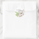 Elegante Magnolia Aquarel Klassieke Sticker (Tas)