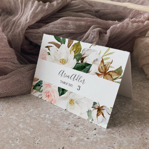 Elégante Magnolia Blanc & Blush Mariage Cartes de
