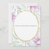 Elegante Magnolia Bloem Bedankkaart (Achterkant)